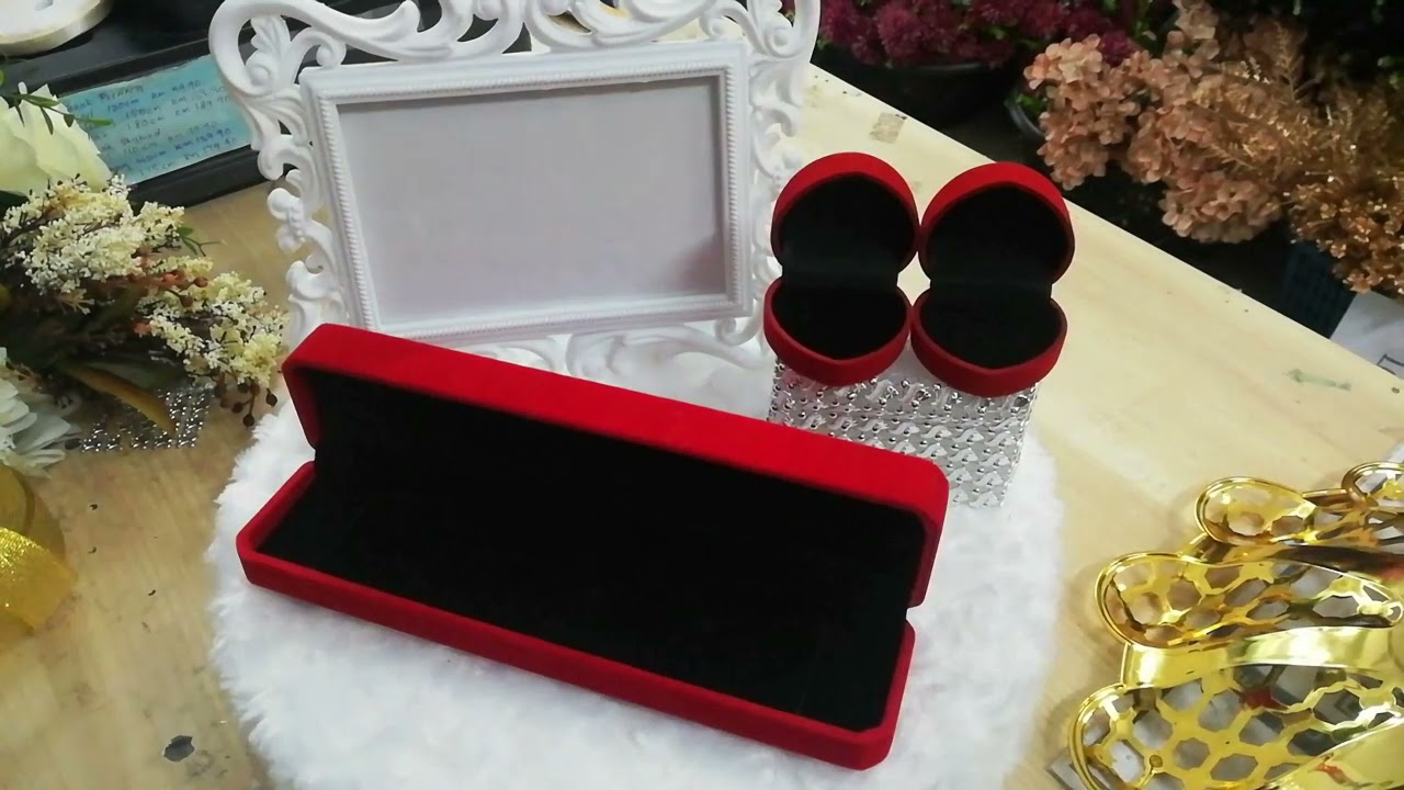 Gubahan Hantaran Kahwin Bekas Rantai dan Cincin