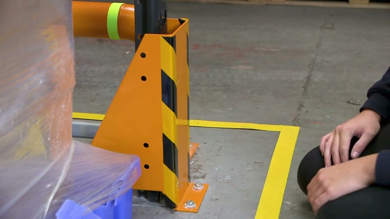 Before and After Tape is Applied in a Warehouse