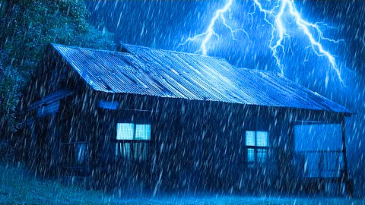 Sleep Immediately on a Rainstorm Night with Heavy Rain & Powerful Thunder at a Farm in the Forest