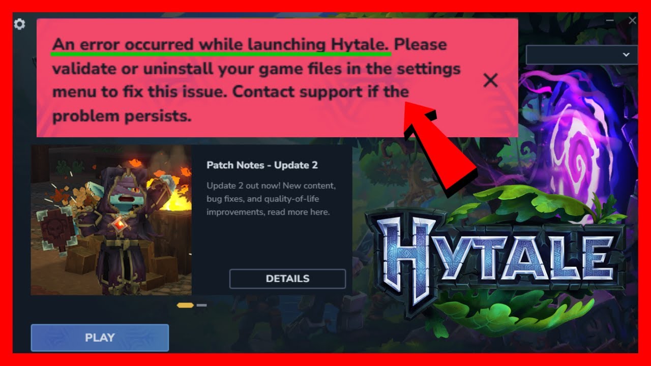 Как исправить ошибку, возникшую при запуске Hytale
