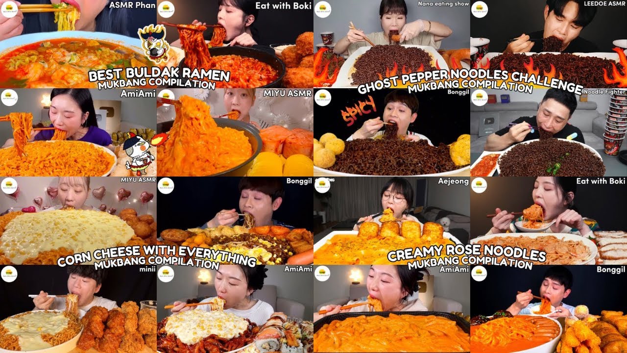 ASMR | 1 HOUR ULTIMATE NOODLES FEAST MUKBANG COMPILATION |