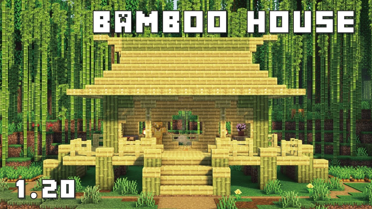 【Minecraft 1.20】 How To Build a Simple Survival House (bamboo house)｜日式竹子小屋｜竹子建築