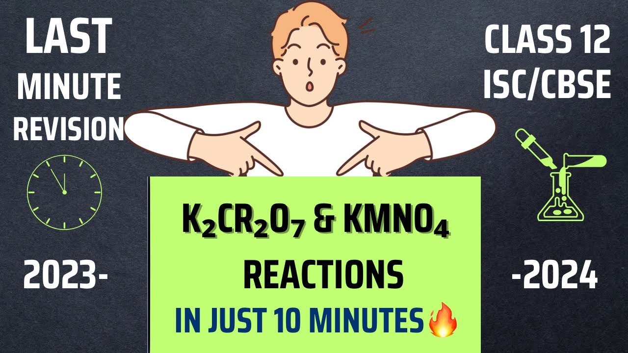 Potassium permanganate and Potassium dichromate reactions | Class 12 | ISC/CBSE | Tapur Omar #isc