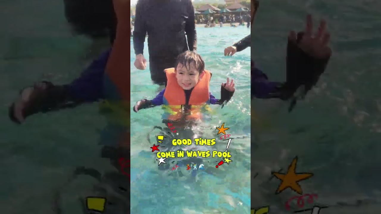 Grooving with the waves with Ola, Olo, titak & mommy reng  in Aquaplanet💃🌊❤️