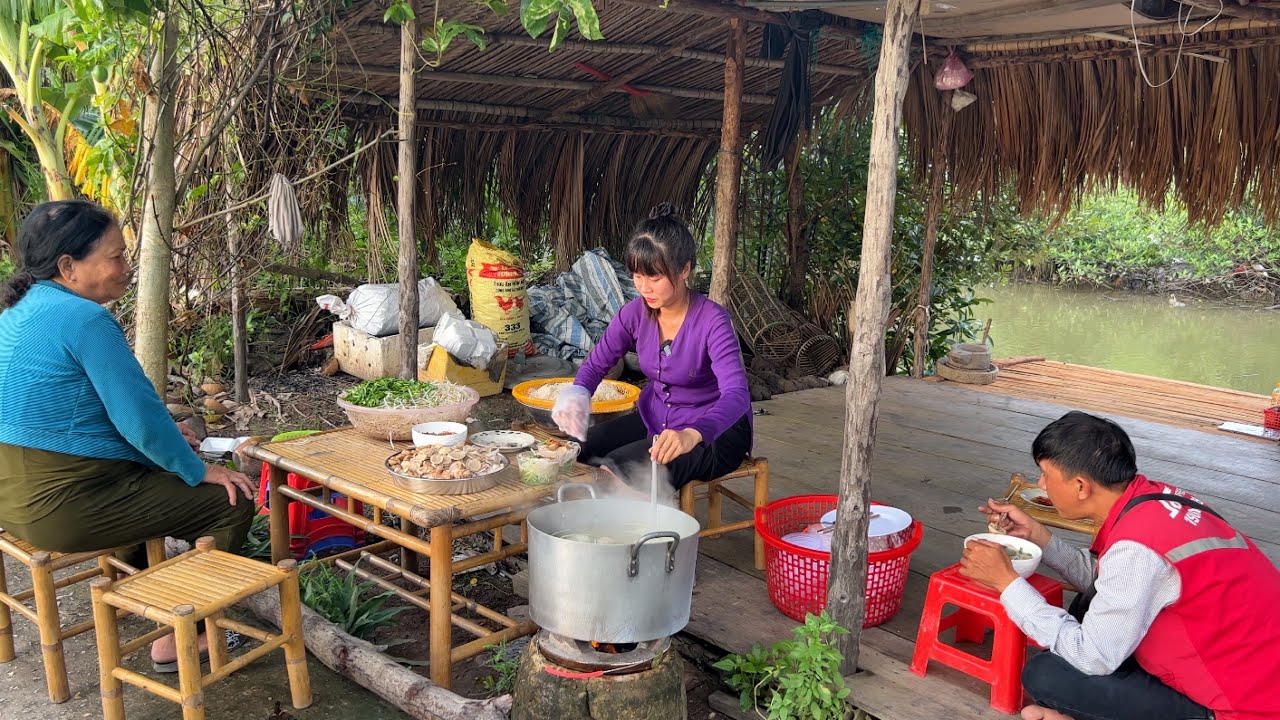 CẢ XÓM NÁO NHIỆT KHI HÂY TIN NHÀ HÀNG BỮA NAY BÁN HỦ TIẾU GÕ | Thôn Nữ Cà Mau
