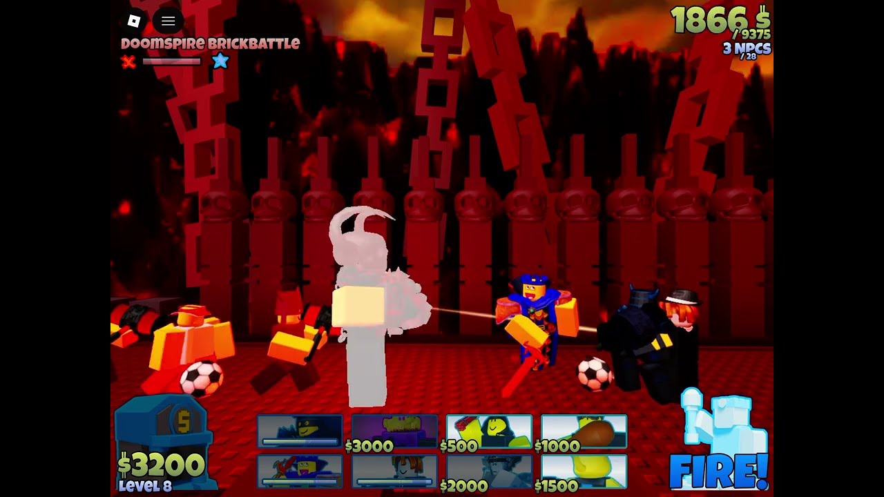 Destroying Deathbringer in the battle bricks