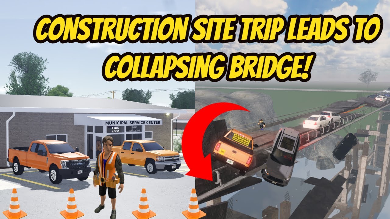 Greenville, Wisc Roblox l Construction Site Bridge Collapse ESCAPE Roleplay