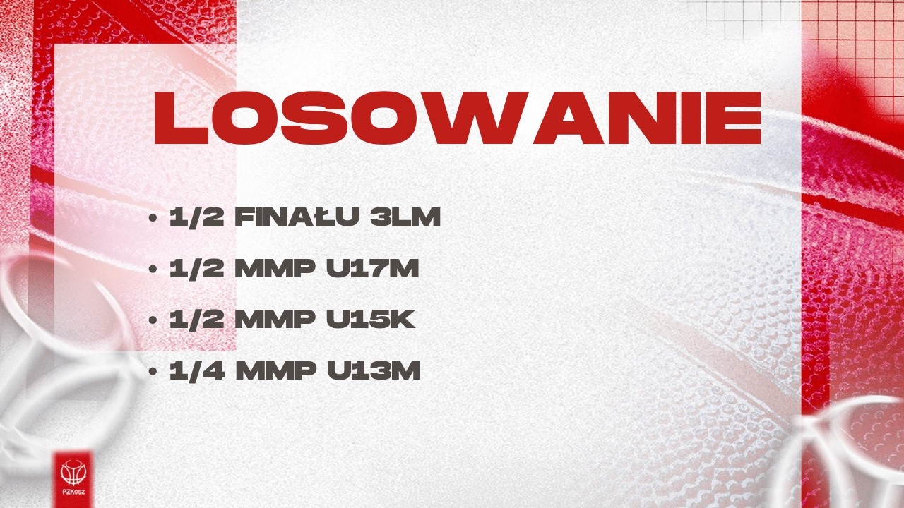 Losowanie: 1/2 3LM, 1/2 U17M, 1/2 U15K, 1/4 U13M