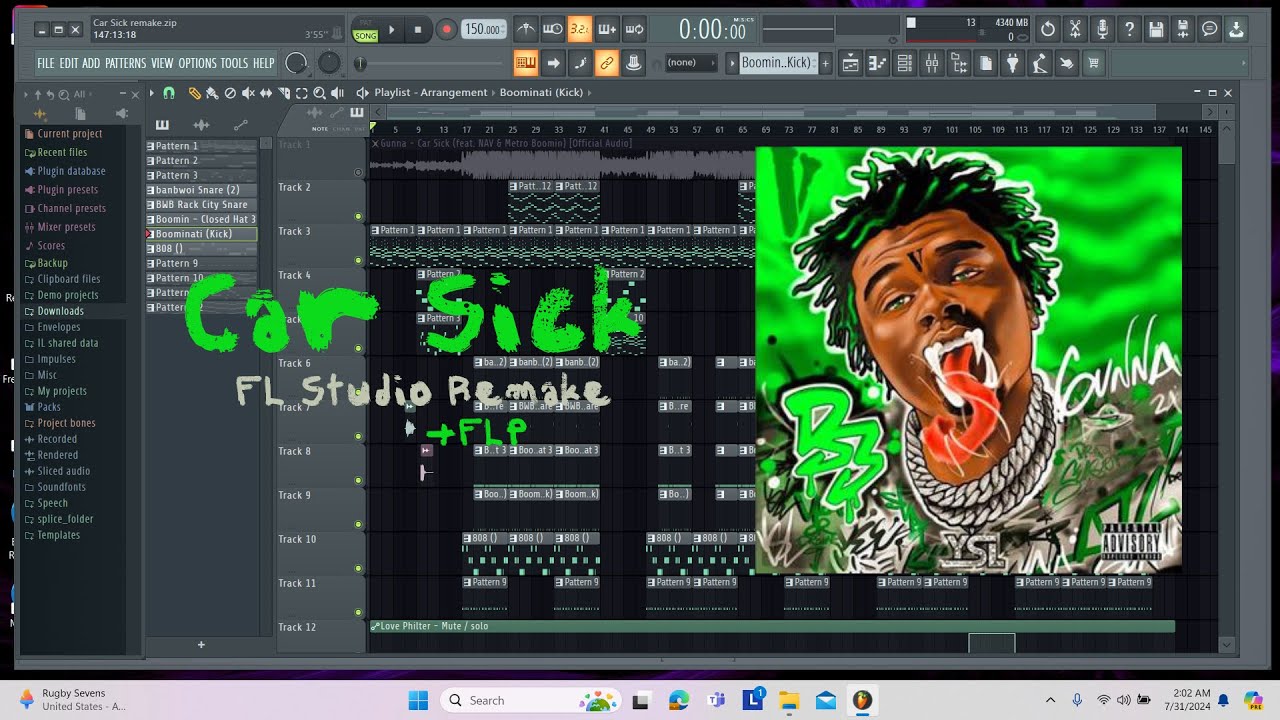Gunna ft NAV & Metro Boomin - Car Sick FL Studio Remake + FLP