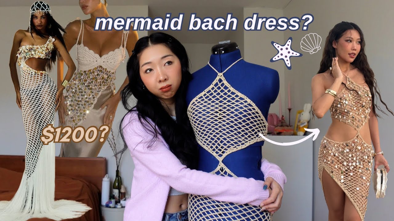 i crocheted a custom bachelorette dress (in a WEEK)🐚⋆❀˖°
