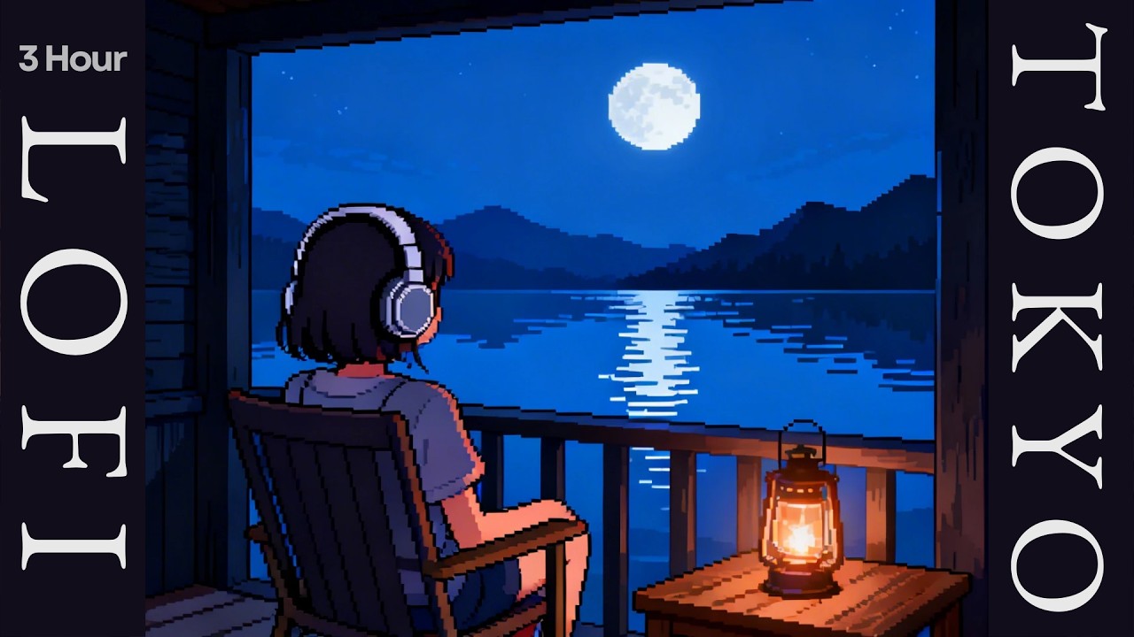 Lakeside Cabin Lofi 🪵 Moonlit Ripple | Calm Water & Deep Focus