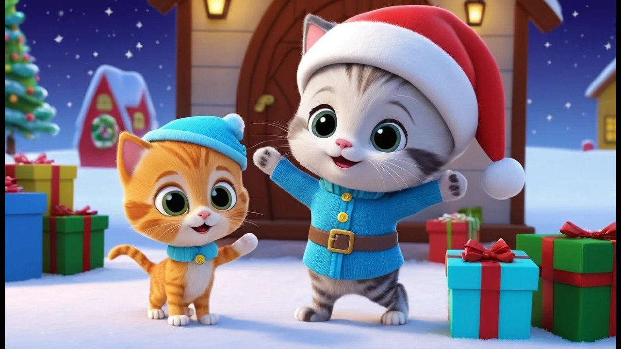 Un petit chaton vole le chapeau du Pere No