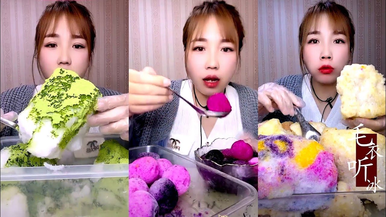 ASMR SHAVED ICE EATING / ICE EATING