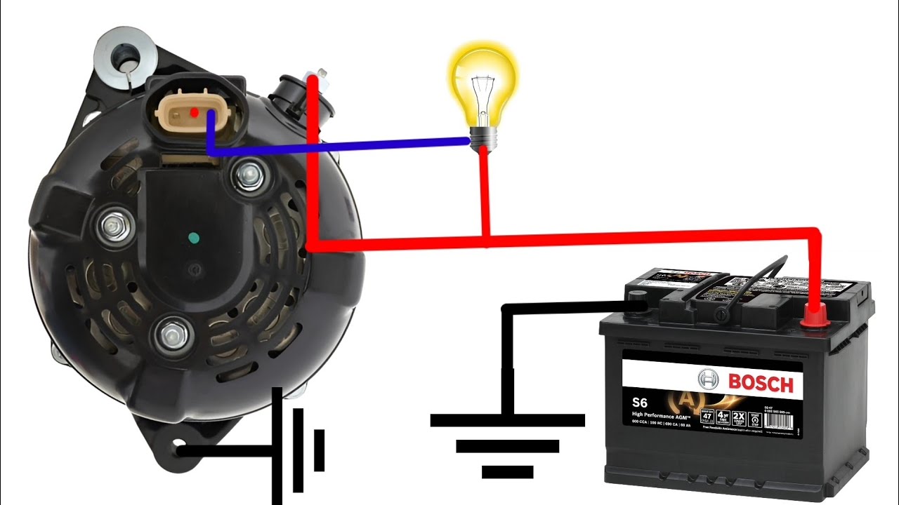 How to wire 3 pin alternator | 3 pin alternator wiring diagram| car alternator wiring diagram