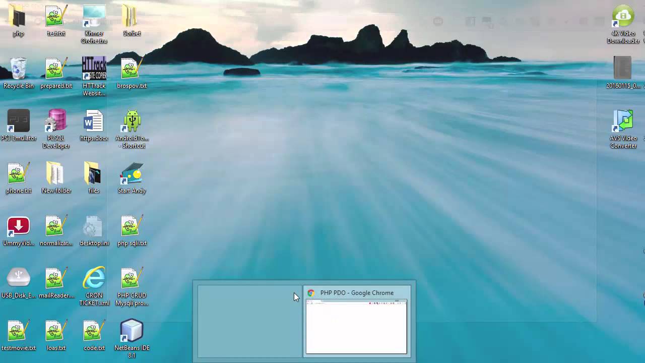 PHP Pdo and Mysql CRUD - select insert update delete