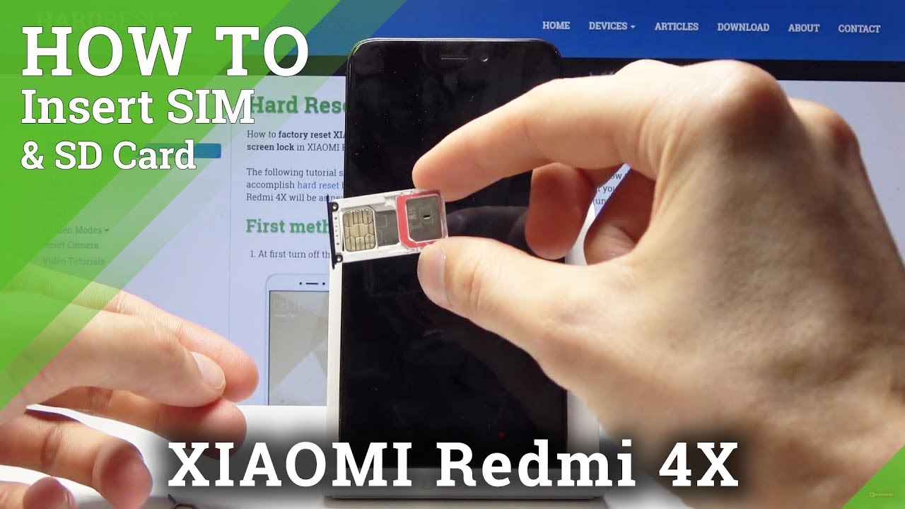 Как установить Micro-SIM и SD-карту в XIAOMI Redmi 4X &mdash; Вставка SIM-карты и SD-карты