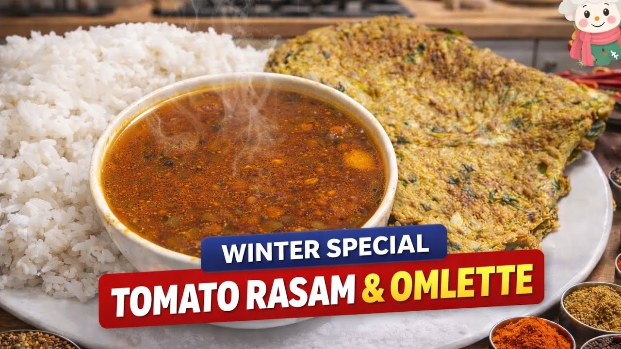 Feeling Cold? Try This Hot Tomato Rasam & Omelette | Winter Special Comfort Food