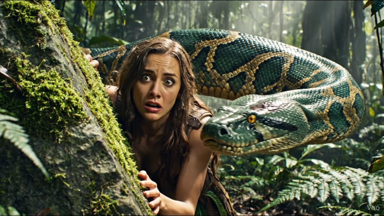 A Girl Alone Surviving With the Giant Python in Forest | Jungle Survival Story 4K