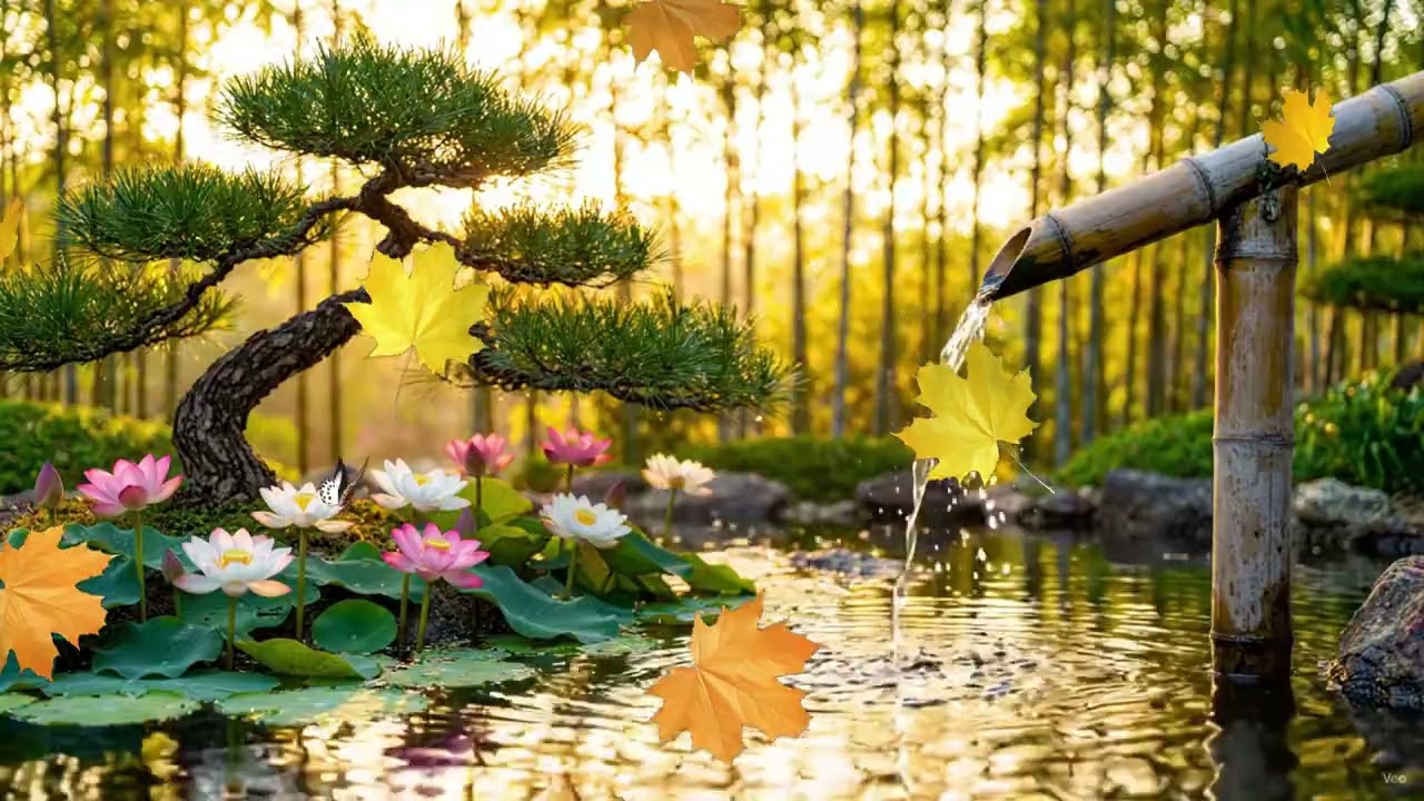 Relaxing Healing Music with Bamboo Water Sounds 🌿 Relieve Stress, Anxiety & Deep Sleep