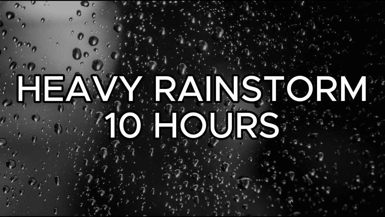 Heavy Rainstorm at Night | Rain Sounds for Sleep, Study & Meditation (10 Hours, Black Screen)