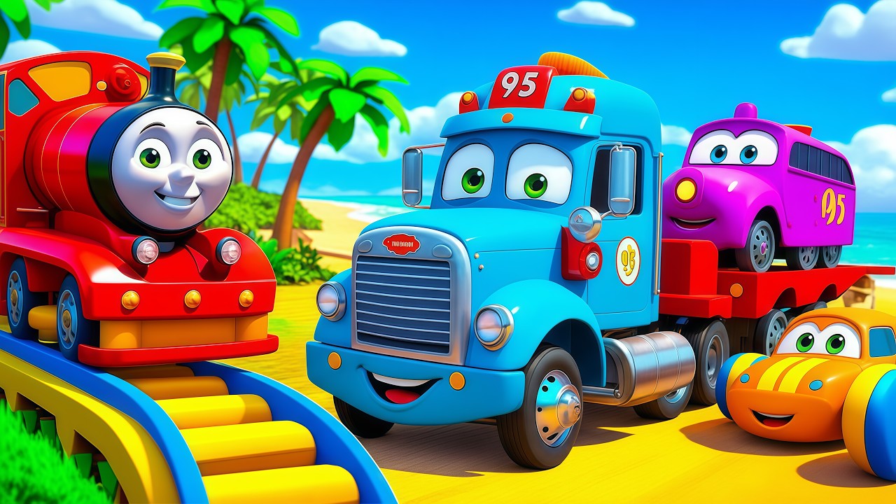 Choose The Right Door With Tires Mcqueen, JCB, Tractor, Car, School Bus, Truck 3D Vehicle Game