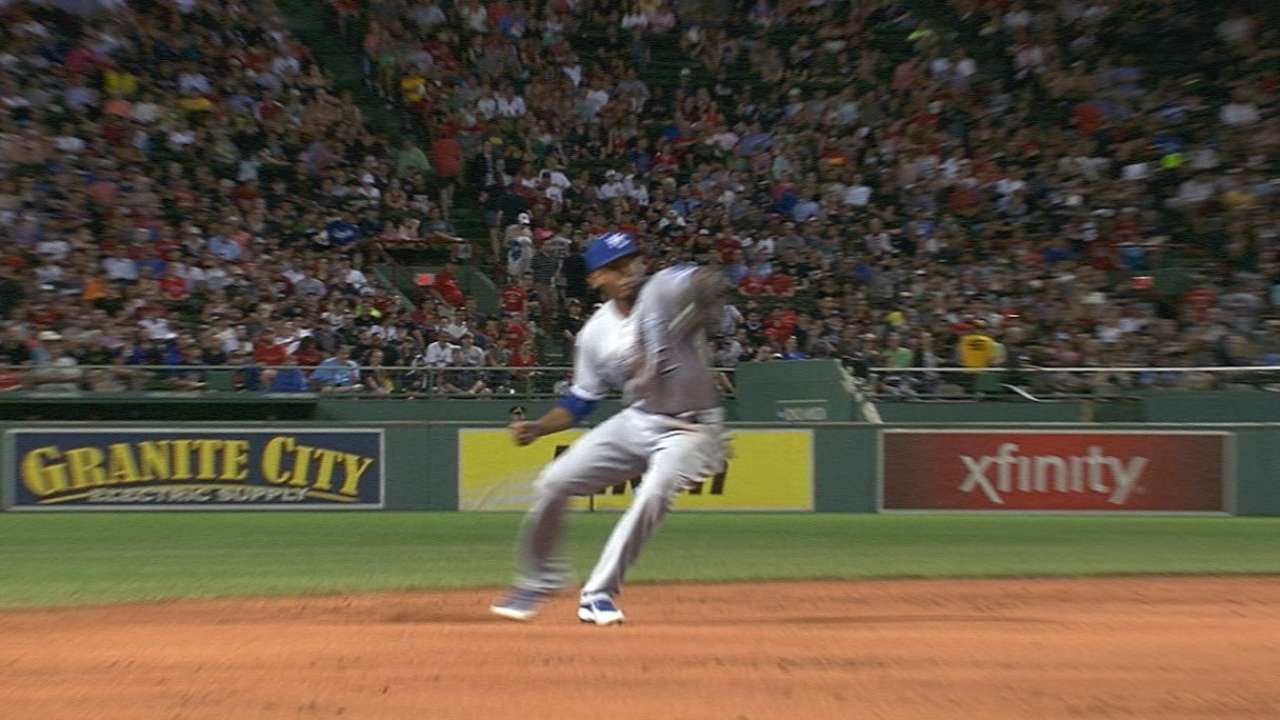 KC@BOS: Escobar makes a great pick on a short hop