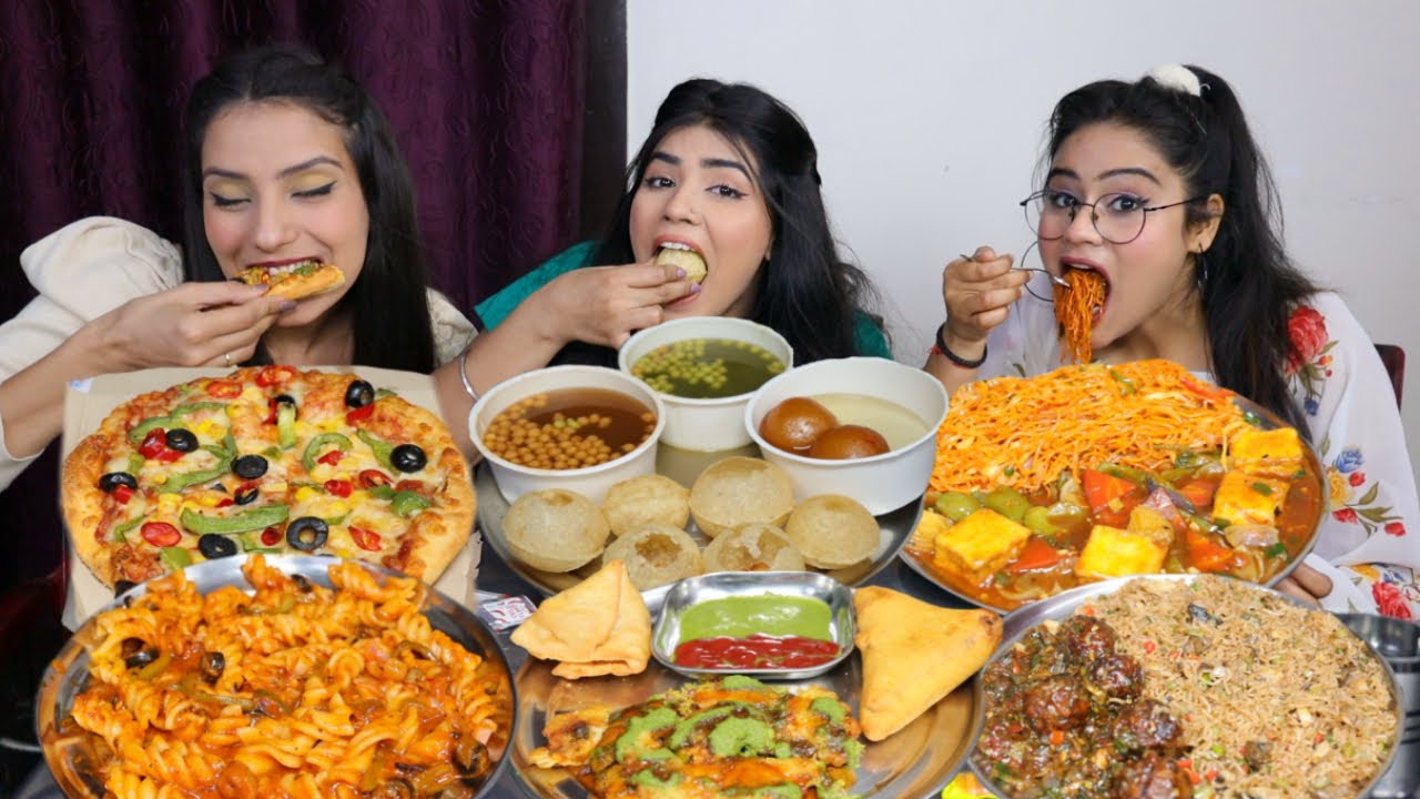 Indian Food Vs Chinese Food Vs Italian Food Challenge | Golgappa, Samosa, Noodles, Pizza, Pasta etc.