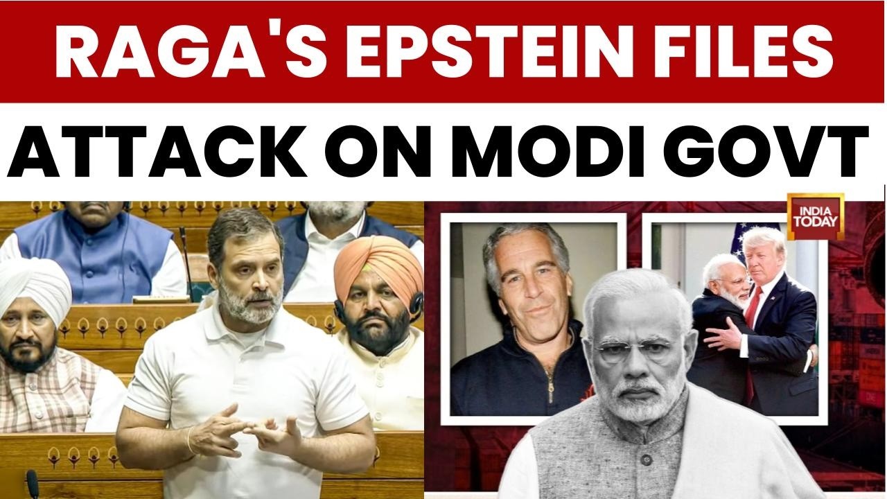 Rahul Gandhi Slams Govt Over Adani & Epstein Files; Claims PM Is Being 'Choked' | Lok Sabha Budget