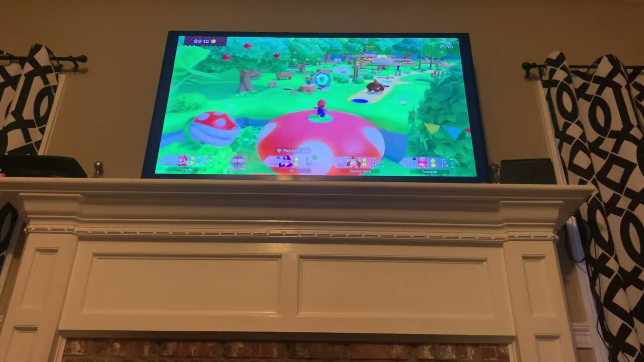 Donkey Kong, Natsuki, Red Cup, and Kokichi Oma play Super Mario Party Jamboree