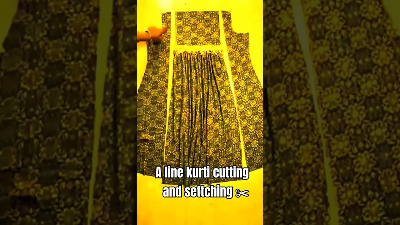 two piece a line kurti cutting #alinea #kurtis #cuttingandstitching #youtubeshorts #shortvideo