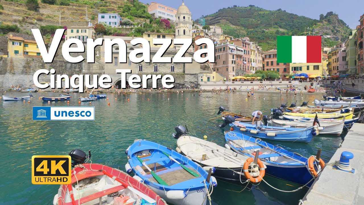 Vernazza Harbor & Streets 4K | Walking Tour in Cinque Terre Italy