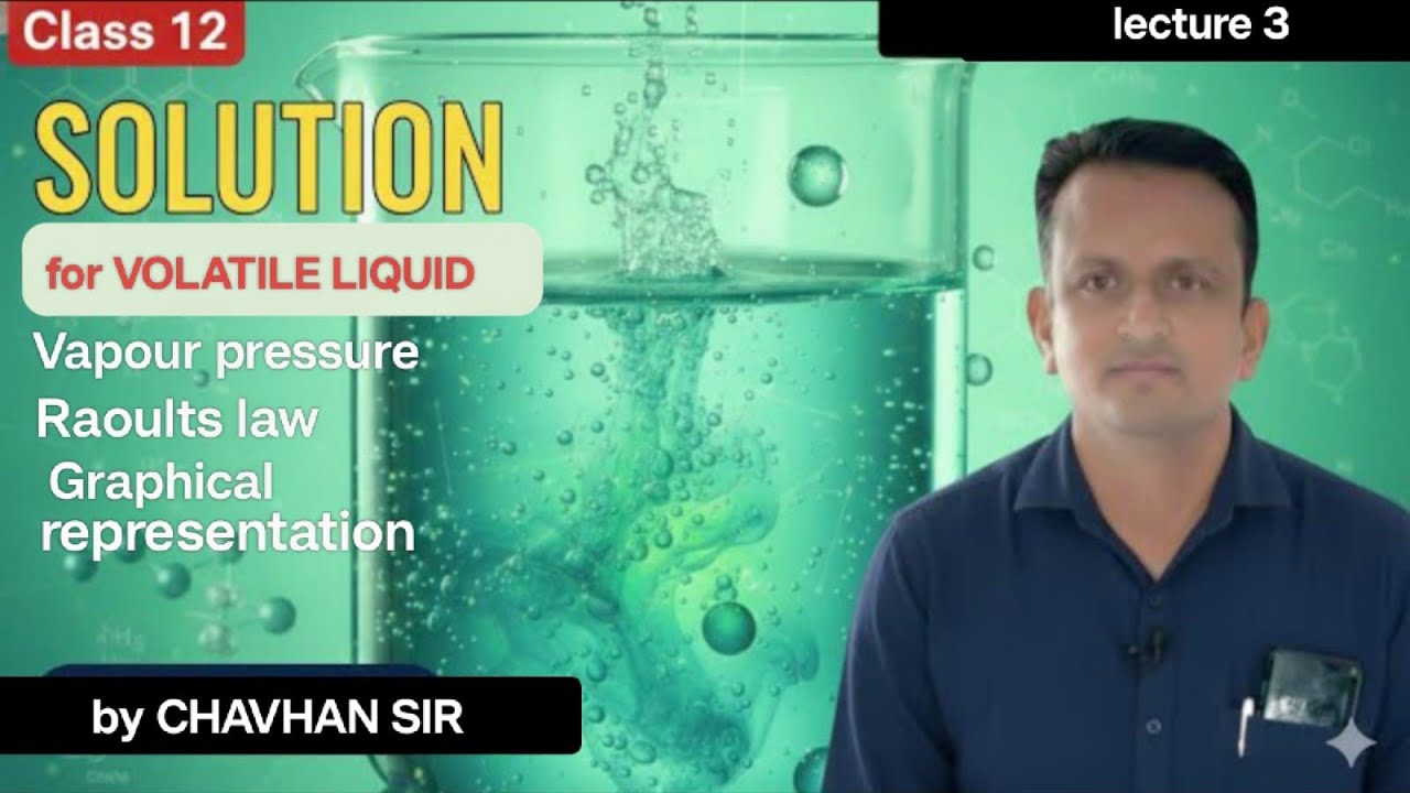 SOLUTION RAOULTS LAW Statement Explanation Graphical representation for volatile substances class 12
