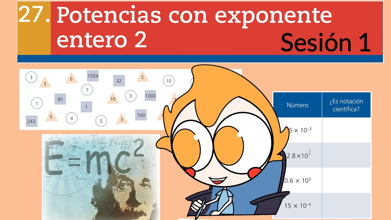 Matemáticas 2. Secuencia  27-  Potencias con exponente entero 2 sesión 1  pagina  214 - 216