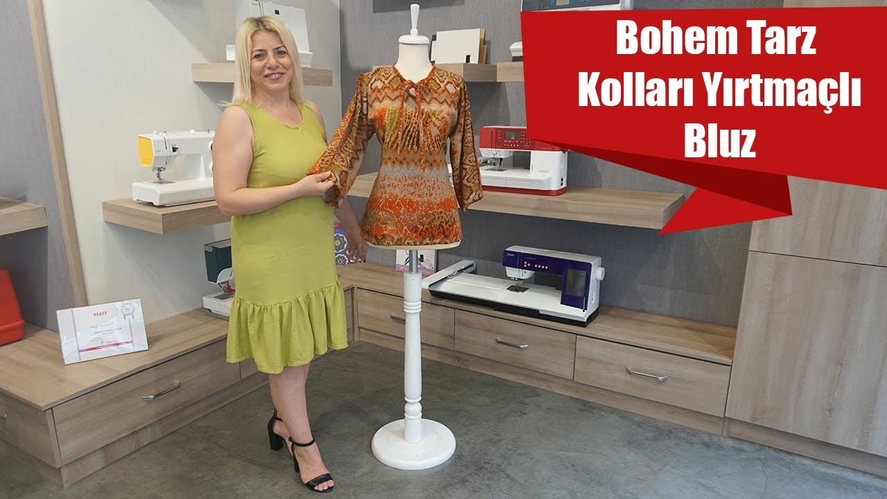 Bohem Tarz Kolları Yırtmaçlı Bluz Dikimi