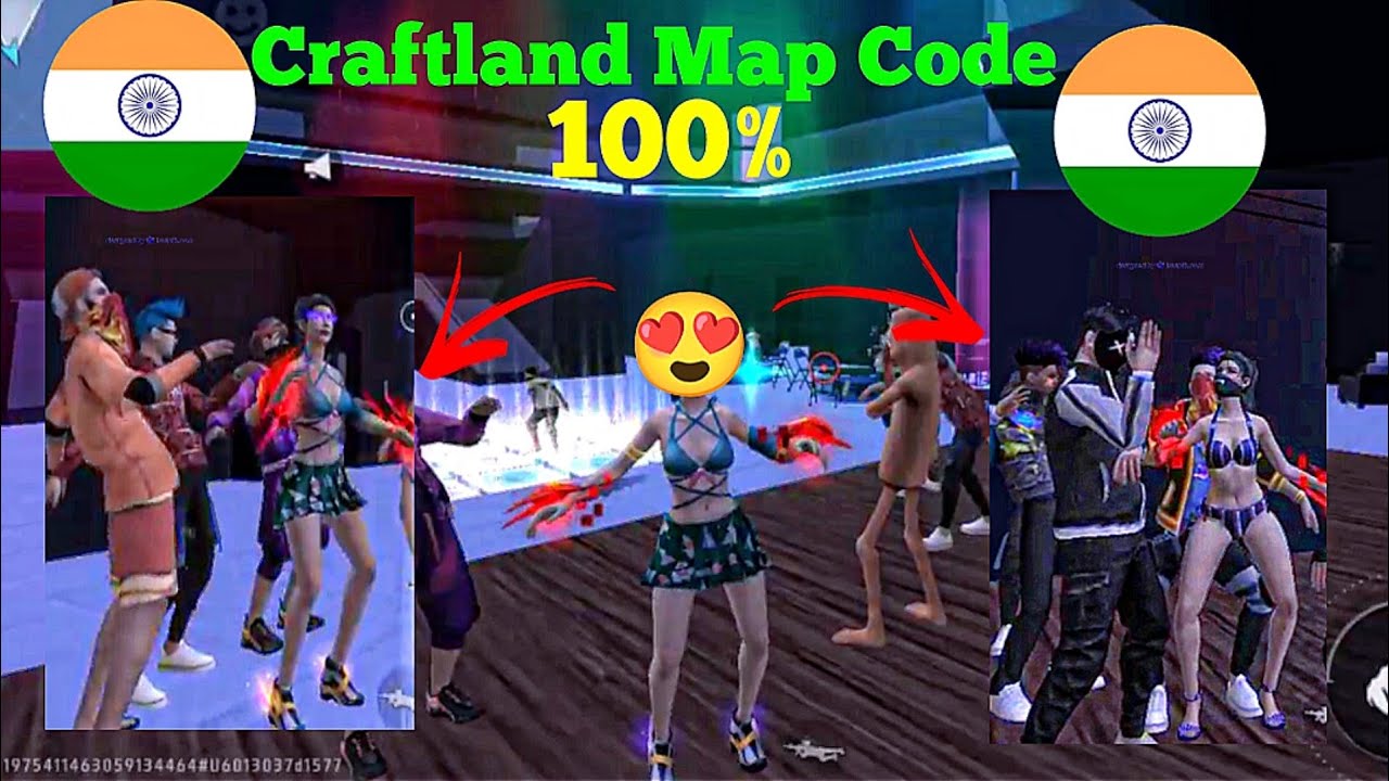 New craftland funny dance map code india sarvar😍// free fire new dancing emote map code india sarvar