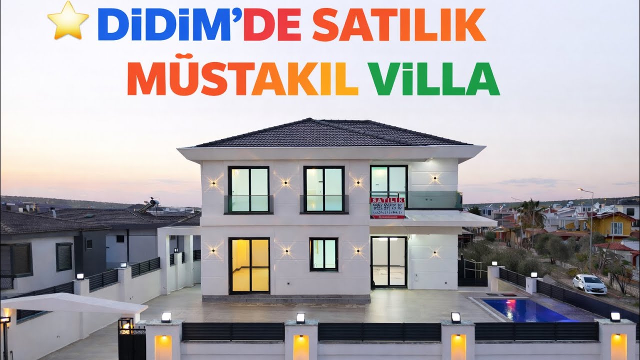  Didim’de Satılık Yazlık Müstakil Villa | 4+1 Ayrı Mutfak, Havuzlu