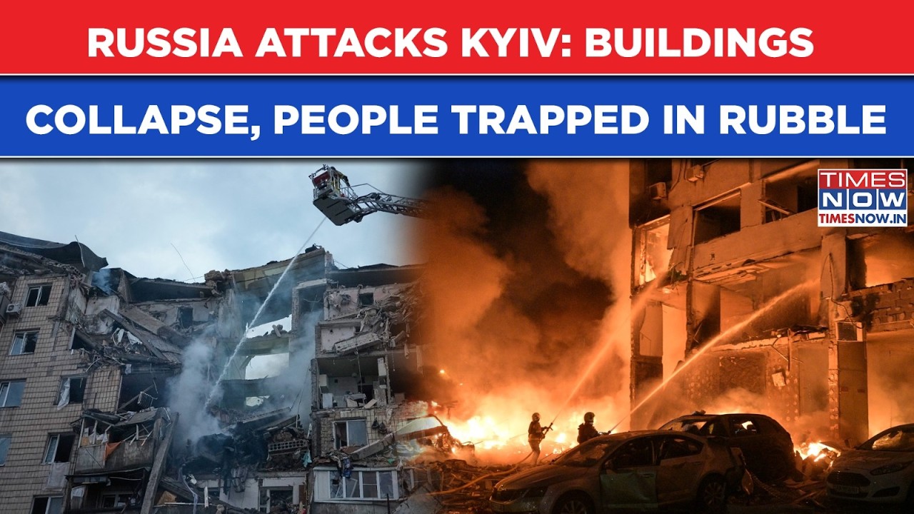 Kyiv Under Russia Missile Attack: Watch Residential Buildings Collapse, People Trapped Under Rubble