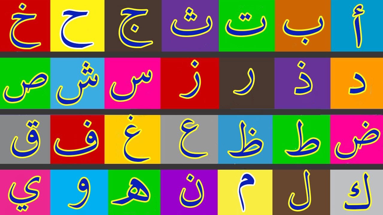 الحروف الهجائية باللغة العربية