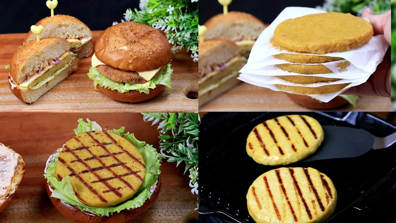 برجر الدجاج اللذيذ ب3 اشكال مشوي و مقلي ومحشي بنفس العجينة 🍔🍔