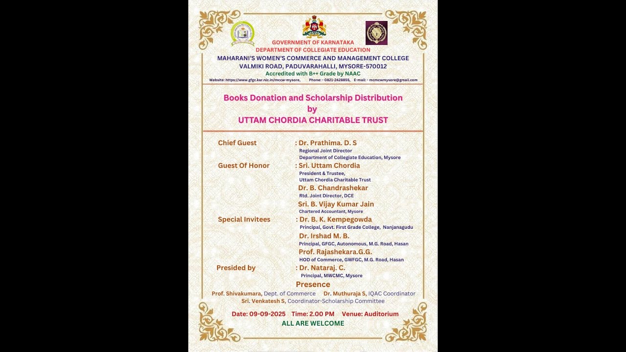BOOKS DONATION AND SCHOLARSHIP DISTRIBUTION BY UTTAM CHORDIA CHARITABLE TRUST LIVE STREAMING ON