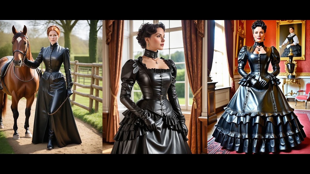 Victorian and Edwardian Leather Bustle Dresses: A Stunning Showcase #victorian #leather #fashion