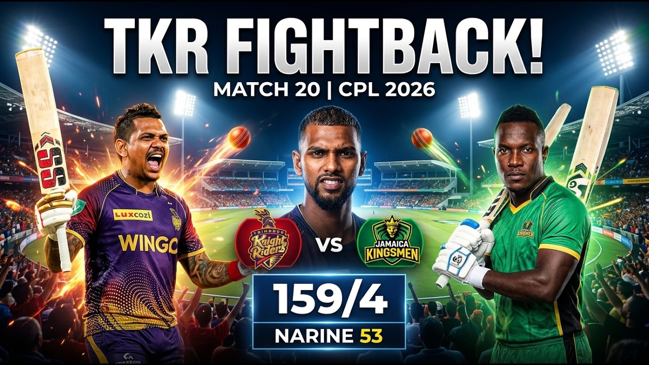 TKR 🆚 JAK LIVE | Narine 53 🔥 TKR vs Jamaica Kingsmen Highlights | CPL 2026 🏏 #CPL2026 #TKR