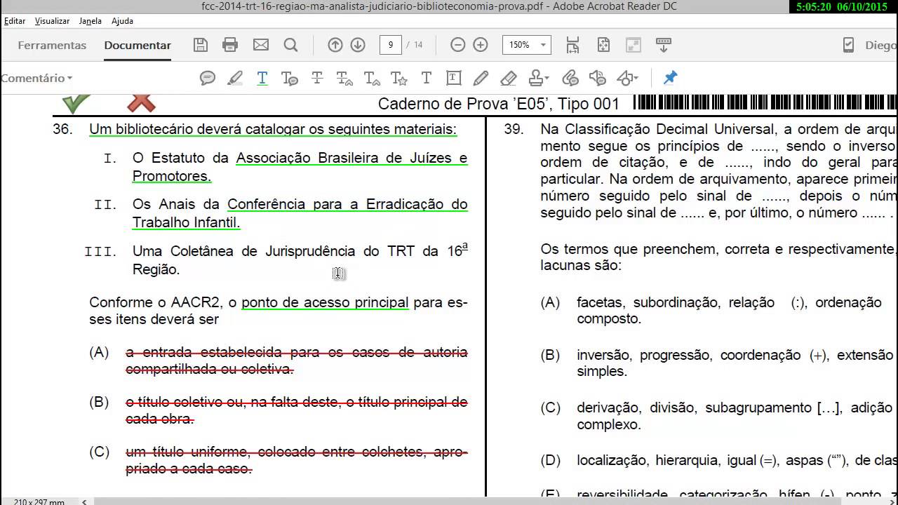 Análise de provas em Biblioteconomia - Representação Descritiva (Catalogação) - Bibliothings Tube