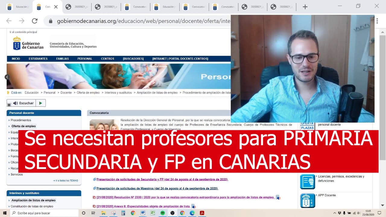 ✅CANARIAS OPOSICIONES 2021 y BOLSA PRIMARIA, SECUNDARIA y FP | Méritos, lista de interinos, etc