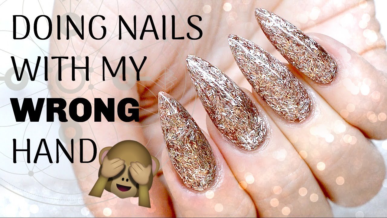 TUTORIAL | DOING NAILS WITH MY WRONG HAND! | LIGHT ELEGANCE ROSE GOLD FUZZIE | STILETTO GEL NAILS