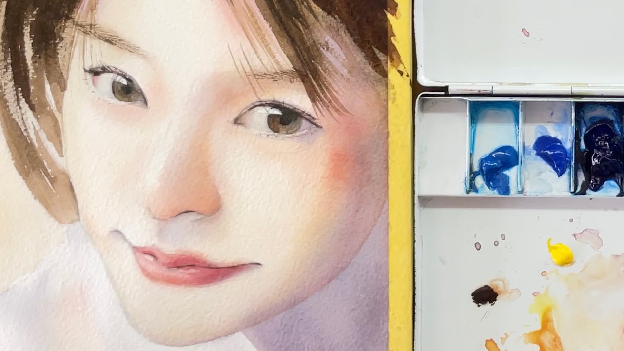 【水彩人物画】目・鼻・口の描き方｜5分でわかる「ちょこ・テク」解説　Watercolor Portrait: How to Paint Eyes, Nose & Mouth