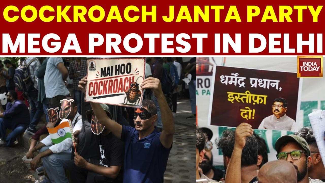 Cockroach Janta Party Protests Over NEET Row | Demands Union Education Minister&rsquo;s Resignation