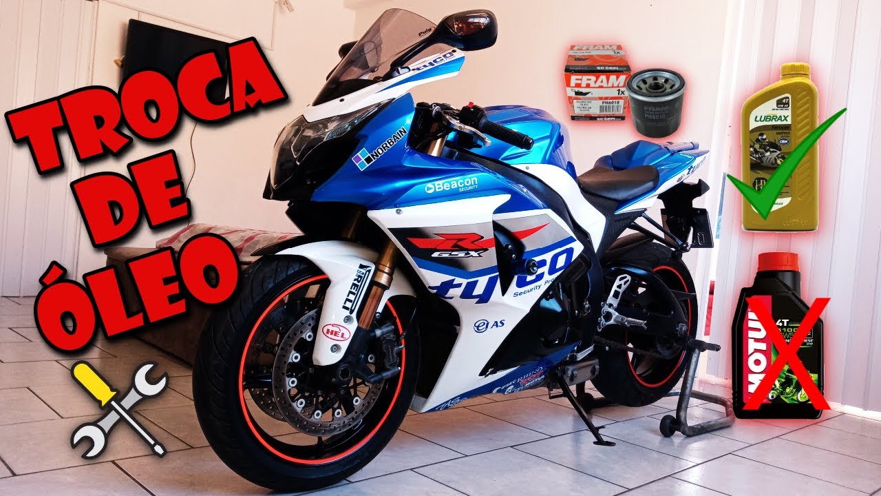 Troca De Óleo e Filtro Da GSXR1000 SRAD, Com Feroces15w50 100% Sintético Sem Desmontar As Carenagens