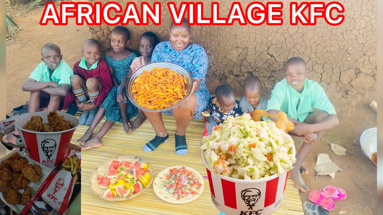 African village own KFC crispy fries for all children ||Africanvillagecooking