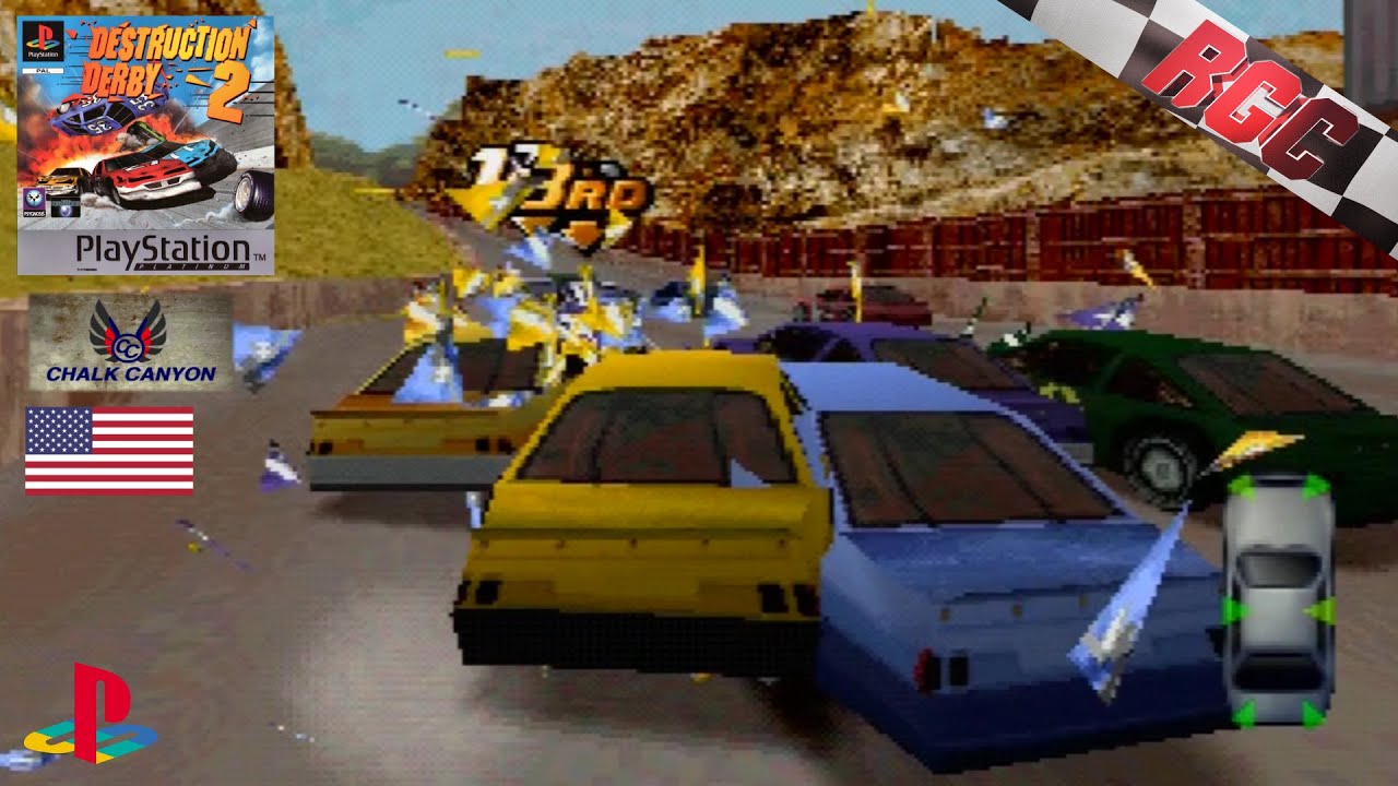 Destruction Derby 2 - Wrecking Racing | Pro | Chalk Canyon | PlayStation/PS1/PSX HD